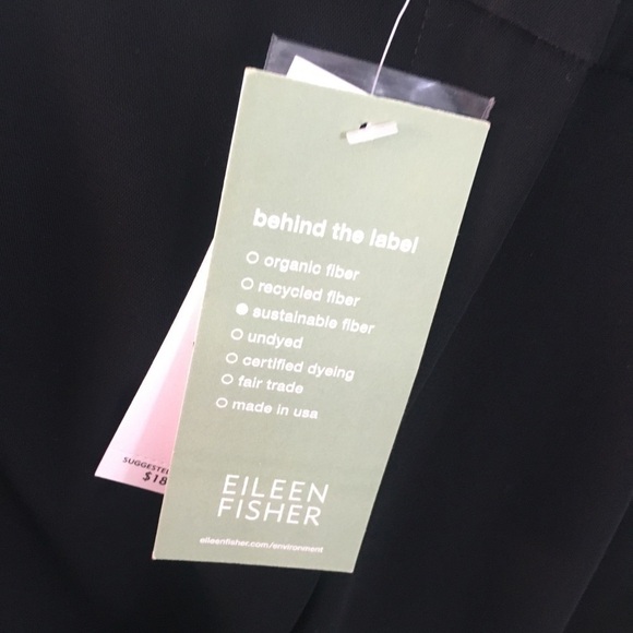 NWT. Eileen Fisher Black Crepe Pants. Size 14. - Picture 5 of 10